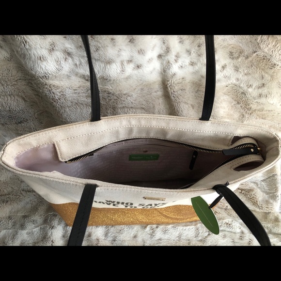 Kate Spade. Disney canvas Sparkle Gold Tote. - Picture 5 of 13